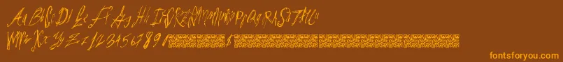 Fonte Parislabel – fontes laranjas em um fundo marrom