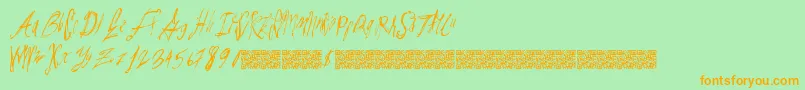 Parislabel Font – Orange Fonts on Green Background
