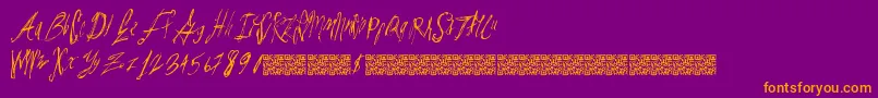 Parislabel Font – Orange Fonts on Purple Background