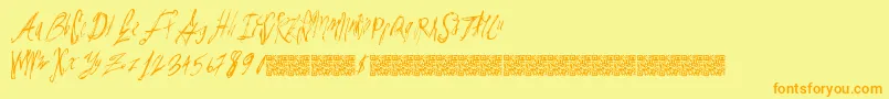 Шрифт Parislabel – оранжевые шрифты на жёлтом фоне