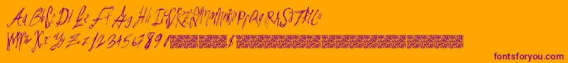 Parislabel Font – Purple Fonts on Orange Background
