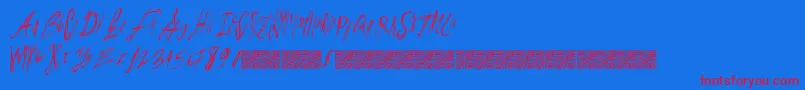 Parislabel Font – Red Fonts on Blue Background