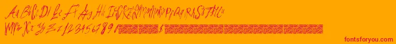 Parislabel Font – Red Fonts on Orange Background