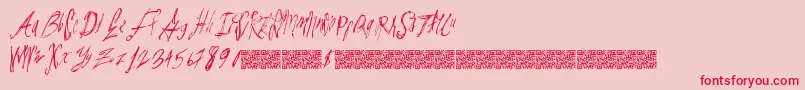 Parislabel Font – Red Fonts on Pink Background