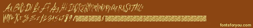 Parislabel Font – Yellow Fonts on Brown Background