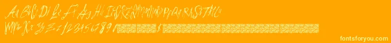 Parislabel Font – Yellow Fonts on Orange Background