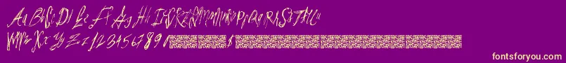 Parislabel Font – Yellow Fonts on Purple Background