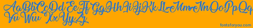 MechanicOfTheHeart Font – Blue Fonts on Orange Background