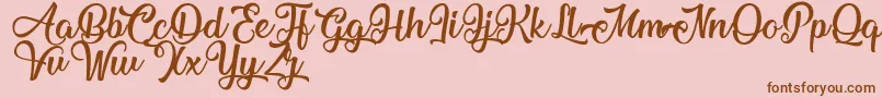 MechanicOfTheHeart-Schriftart – Braune Schriften auf rosa Hintergrund