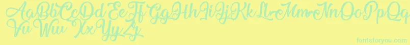 MechanicOfTheHeart Font – Green Fonts on Yellow Background