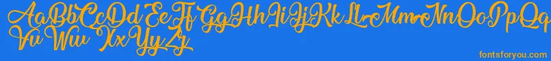 Police MechanicOfTheHeart – polices orange sur fond bleu