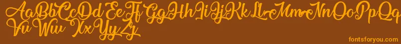 MechanicOfTheHeart Font – Orange Fonts on Brown Background