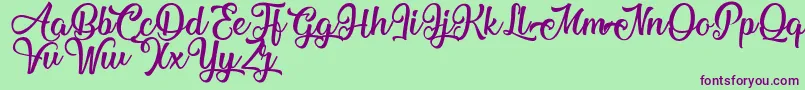 MechanicOfTheHeart Font – Purple Fonts on Green Background