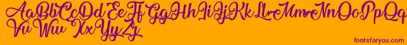 MechanicOfTheHeart Font – Purple Fonts on Orange Background