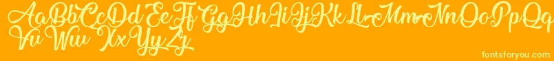 MechanicOfTheHeart Font – Yellow Fonts on Orange Background