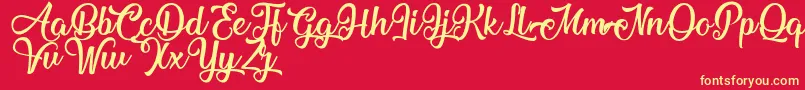 MechanicOfTheHeart Font – Yellow Fonts on Red Background