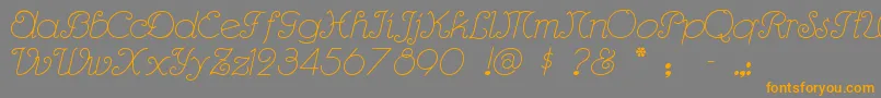 Czcionka Rhumbascript – pomarańczowe czcionki na szarym tle