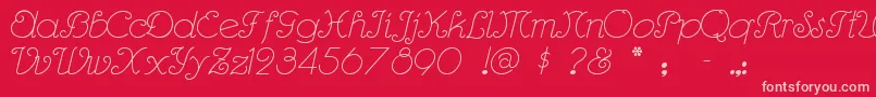 Rhumbascript Font – Pink Fonts on Red Background