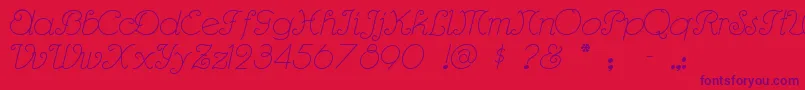 Rhumbascript Font – Purple Fonts on Red Background