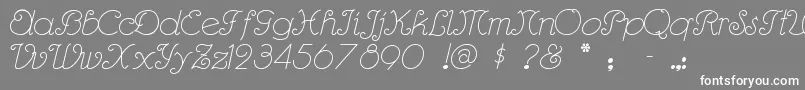 フォントRhumbascript – 灰色の背景に白い文字