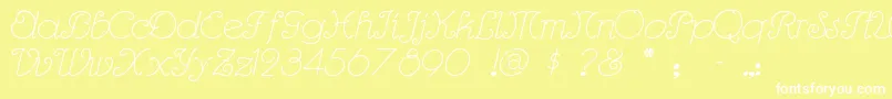 Rhumbascript Font – White Fonts on Yellow Background