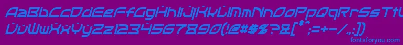 OpticCondensedItalic Font – Blue Fonts on Purple Background