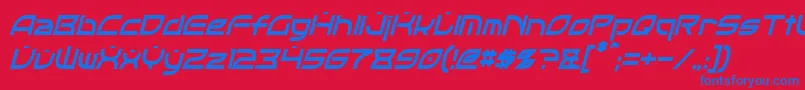 OpticCondensedItalic Font – Blue Fonts on Red Background