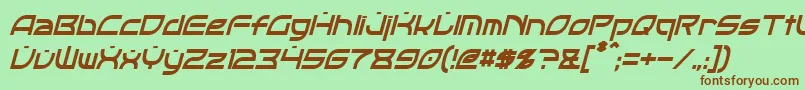 OpticCondensedItalic Font – Brown Fonts on Green Background