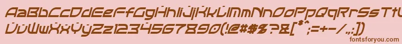 OpticCondensedItalic Font – Brown Fonts on Pink Background