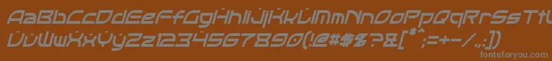 フォントOpticCondensedItalic – 茶色の背景に灰色の文字