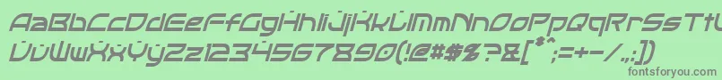 フォントOpticCondensedItalic – 緑の背景に灰色の文字