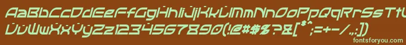 OpticCondensedItalic Font – Green Fonts on Brown Background