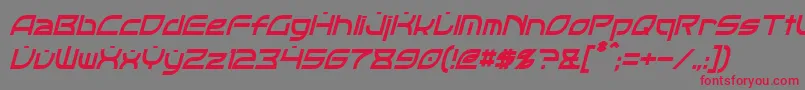 OpticCondensedItalic Font – Red Fonts on Gray Background