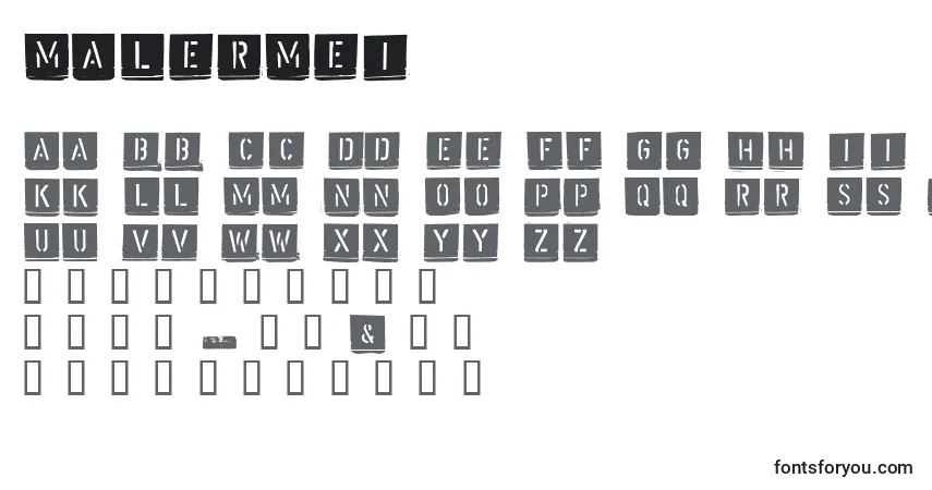 A fonte Malermei – alfabeto, números, caracteres especiais