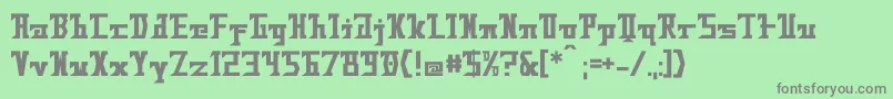 フォントBadFuture – 緑の背景に灰色の文字