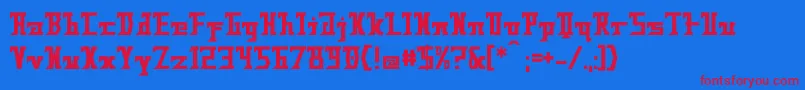 BadFuture Font – Red Fonts on Blue Background