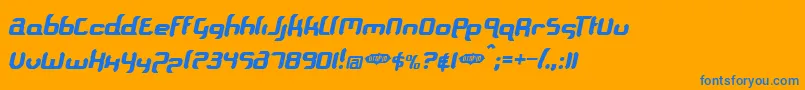 Ft90 Font – Blue Fonts on Orange Background