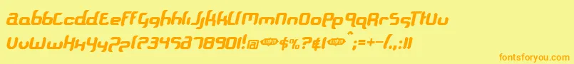 Ft90 Font – Orange Fonts on Yellow Background