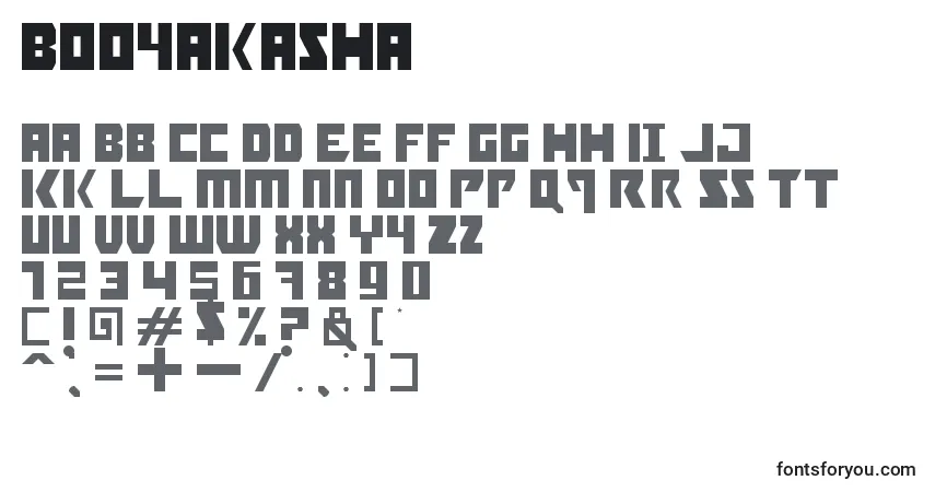 Schriftart Booyakasha – Alphabet, Zahlen, spezielle Symbole