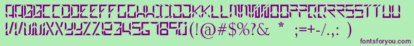 Builder Font – Purple Fonts on Green Background