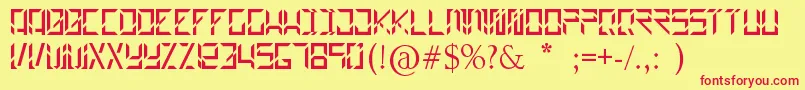 Builder Font – Red Fonts on Yellow Background