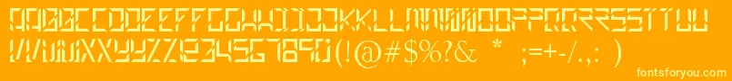 Builder Font – Yellow Fonts on Orange Background