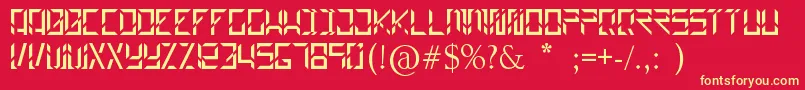 Builder-fontti – keltaiset fontit punaisella taustalla