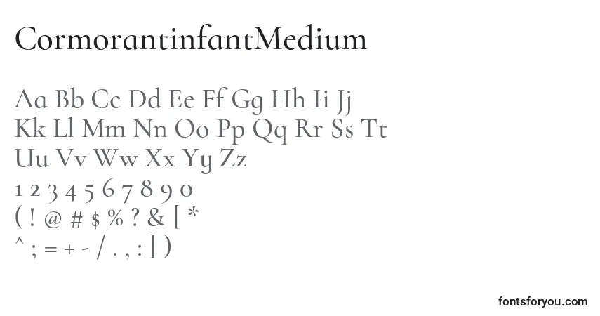 A fonte CormorantinfantMedium – alfabeto, números, caracteres especiais