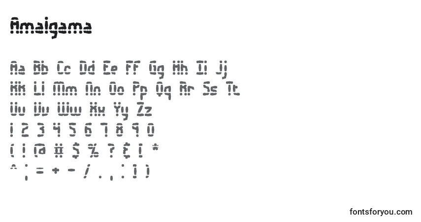 Schriftart Amalgama – Alphabet, Zahlen, spezielle Symbole