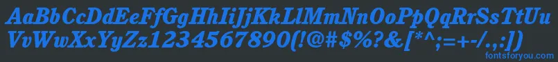 ItcCushingLtHeavyItalic Font – Blue Fonts on Black Background