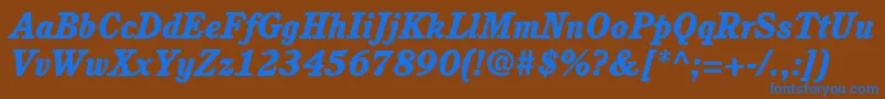 ItcCushingLtHeavyItalic Font – Blue Fonts on Brown Background