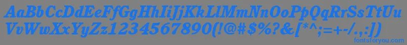 ItcCushingLtHeavyItalic Font – Blue Fonts on Gray Background