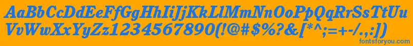 ItcCushingLtHeavyItalic Font – Blue Fonts on Orange Background