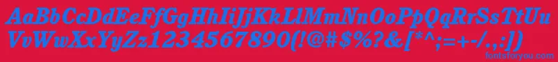 ItcCushingLtHeavyItalic Font – Blue Fonts on Red Background